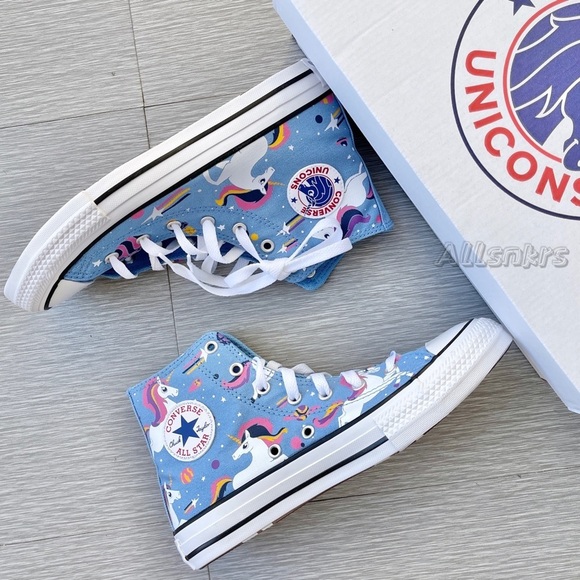 Converse Unicorns Light Blue ChuckTaylors High - Picture 5 of 8